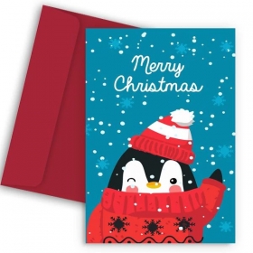 Χριστουγεννιάτικη Κάρτα Πιγκουινάκι 11X18cm - ΚΩΔ:VC1702-88-BB