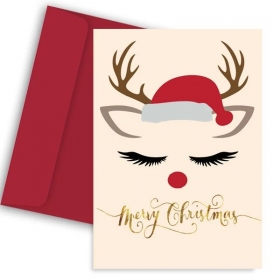 Χριστουγεννιάτικη Κάρτα Ταρανδάκι 11X18cm - ΚΩΔ:VC1702-90-BB