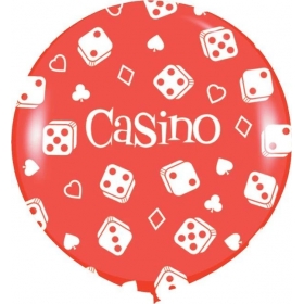 Μπαλόνι Latex 40"(100cm) Τυπωμένο Κόκκινο Casino - ΚΩΔ:1353056268-1-BB