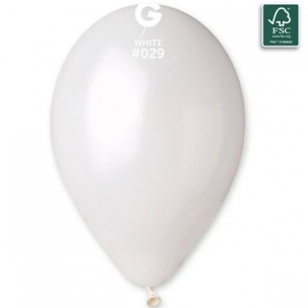 Μπαλόνι Latex 13''(33cm) Άσπρο Μεταλλικό - ΚΩΔ:1361229-BB