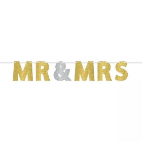Μπάνερ Γάμου Mr & Mrs με Γκλίτερ 365X17.7cm - ΚΩΔ:120240-BB