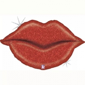 Μπαλόνι Foil 39″(99cm) Κόκκινα Χείλια με Glitter - ΚΩΔ:35752-BB