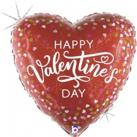 Μπαλόνι Foil 18″(46cm) ‘Happy Valentine’s Day’ Confetti Hearts - ΚΩΔ:26152-BB