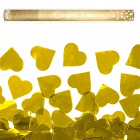 Κανονάκι με χρυσό κομφετί Καρδιές 60cm - ΚΩΔ:TUKHR60-019ME-BB