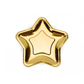 Χάρτινα Πιάτα Γλυκού Χρυσό Αστέρι 18cm - ΚΩΔ:TPP11-019-BB