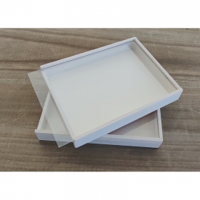 Λευκό Ξύλικο Κουτί με Plexiglass Καπάκι 18X14X2.1cm - ΚΩΔ:B59L-RN