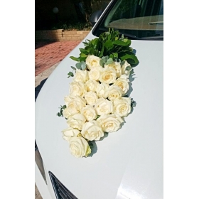 Στολισμός Αυτοκινήτου Με Μπροστινή Σύνθεση με Ευκάλυπτο και τριαντάφυλλα - ΚΩΔ.:XZ-2610-AU
