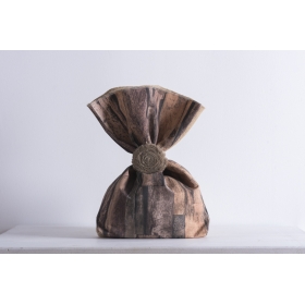 Τσουβάλι μισό ξύλο καφέ - μισό λινάτσα 22x33cm - ΚΩΔ:382695-NT