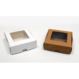 Κουτάκι Χάρτινο με Παράθυρο Ζελατίνα 8x8x2cm - ΚΩΔ:506225