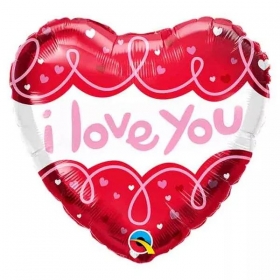 Μπαλόνι Foil 18 (45cm) Καρδιά I Love You Doodle Loops - ΚΩΔ:97174-BB