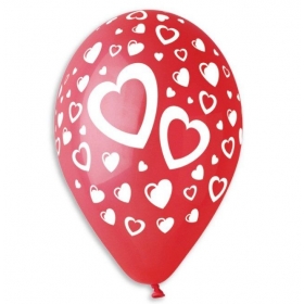 Μπαλόνι Latex 13 (33cm) Τυπωμένο Διπλές Καρδιές - ΚΩΔ:136112286-BB