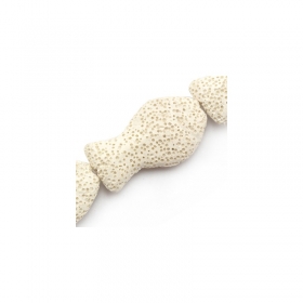 Λάβα Άμμου Στοιχείο Ψάρι Περαστό 20x36mm/8.5mm (10τμχ) - Λευκό ΚΩΔ:84030024.001-NG