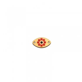 Ξύλινο Στοιχείο Οβάλ Λουλούδι για Μακραμέ 25x13mm - ΚΩΔ:76460179.201-NG