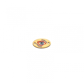 Ξύλινο Στοιχείο Οβάλ με Μάτι "march charm" για Μακραμέ 25x13 - ΚΩΔ:76460189.201-NG