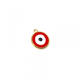 Μεταλλικό Ζάμακ Χυτό Μοτίφ Στρογγυλό Μάτι με Σμάλτο 24mm - ΚΩΔ:78430217.297-NG