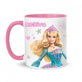 Κούπα με Όνομα Barbie Πριγκίπισσα του Μαγικού Νησιού με Ροζ Εσωτερικό και Χερούλι 350ml - ΚΩΔ:D24K-4-BB