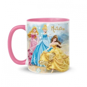 Κούπα με Όνομα Πριγκίπισσες της Disney με Ροζ Εσωτερικό και Χερούλι 350ml - ΚΩΔ:D24K-5-BB