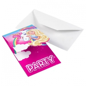Προσκλήσεις Πάρτυ Barbie Dreamtopia 8.2X14cm - ΚΩΔ:9902530-BB
