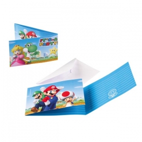 Προσκλήσεις Πάρτυ Super Mario 7.9X14.1cm - ΚΩΔ:9901543-BB