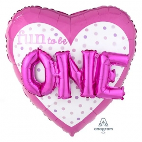 Μπαλονι Foil Γενεθλιων Supershape Κοριτσακι «Fun To Be One» 91X91Cm – ΚΩΔ.:532546-Bb