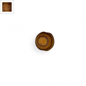 Ξύλινη Χάντρα Μπίλια Στρογγυλή 12mm (Ø2mm) - Καφέ με Ρίγες - ΚΩΔ:76010078.000-NG