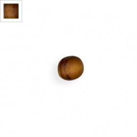 Ξύλινη Χάντρα Μπίλια Στρογγυλή 10mm (Ø2mm) - Καφέ με Ρίγες - ΚΩΔ:76010079.000-NG