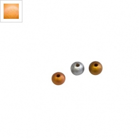 Ξύλινη Χάντρα Μπίλια Στρογγυλή 12mm (Ø2mm) - Πορτοκαλί - ΚΩΔ:76010023.006-NG
