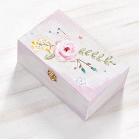 Κουτί Μαρτυρικών Λευκό Λουλούδια 20X12X8cm - ΚΩΔ:ZKL928-PR