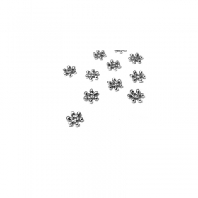 Μεταλλική Ζάμακ Χυτή Χάντρα Λουλούδι 6.7x1.8mm (Ø1.2mm) - 999° Επάργυρο Αντικέ - ΚΩΔ:78412309.027-NG