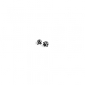 Μεταλλική Ζάμακ Χυτή Χάντρα Κύβος Λουλούδι 5mm (Ø2.8mm) - 999° Επάργυρο Αντικέ - ΚΩΔ:78414163.027-NG