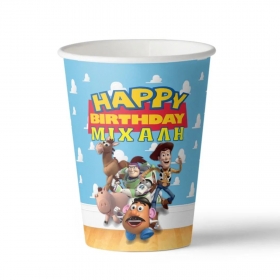 Χάρτινο Ποτήρι Toy Story με Όνομα 250ml - ΚΩΔ:P25922-112-BB