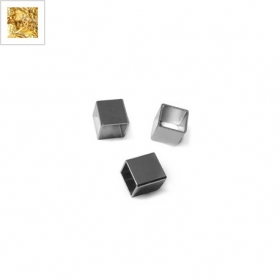 Μεταλλικό Μπρούτζινο Σωληνάκι Τετράγωνο 7mm (Ø6mm) - Χρυσό - ΚΩΔ:78050992.322-NG