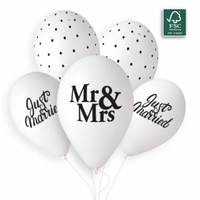 Μπαλόνια Latex 33cm Just Married - Mr & Mrs - ΚΩΔ:136121051-BB