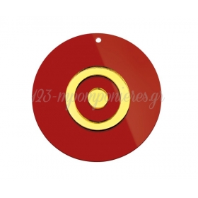 Πλέξι Γκλας Μάτι Κόκκινο με Χρυσό 7cm - ΚΩΔ:M10694K-AD