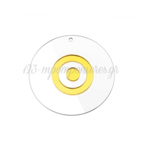 Πλέξι Γκλας Μάτι Διάφανο με Χρυσό 7cm - ΚΩΔ:M10694D-AD
