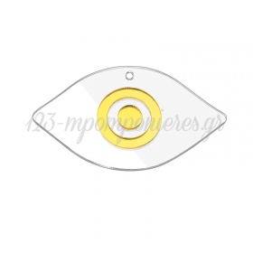 Πλέξι Γκλας Μάτι Διάφανο με Χρυσό 8X4cm - ΚΩΔ:M10697-AD