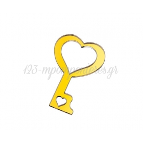 Πλέξι Γκλας Χρυσό Κλειδί Καρδιά 5X8cm - ΚΩΔ:M10701-AD