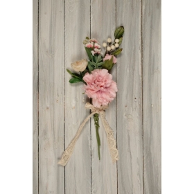 Μπράνς με ροζ τριαντάφυλλα 40cm - ΚΩΔ:3043538-RD