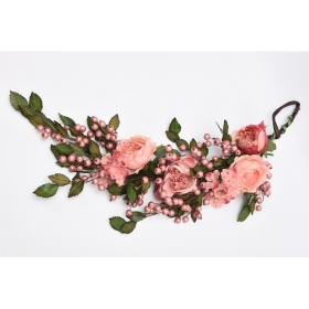 Μπράνς με ροζ λουλούδια και καρπούς - ΚΩΔ:3043558-20-RD