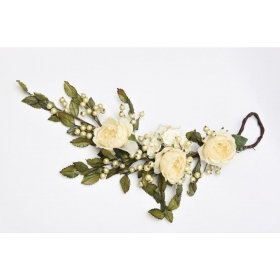 Μπράνς με λευκά λουλούδια και πράσινα φύλλα - ΚΩΔ:3043558-RD