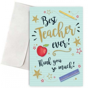 Ευχετήρια Κάρτα για Δασκάλα Best Teacher Ever - ΚΩΔ:VC1702-164-BB