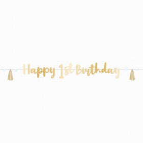 Γιρλάντα Happy 1st Birthday Γαλάζιο Ombre 180cm - ΚΩΔ:9910304-BB