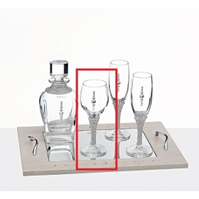 Ποτήρι Κρασιού με Swarovski και Ασημί Σπάγγο 7X18.5cm - ΚΩΔ:645-2084-MPU