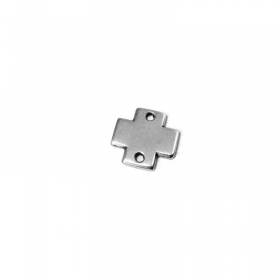 Ζάμακ Χυτό Στοιχείο Σταυρός για Μακραμέ 19mm (Ø2.3mm) - 999° Επάργυρο Αντικέ - ΚΩΔ:42074421.027-NG