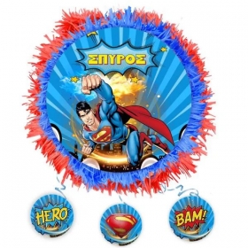 Πινιάτα Superman με Όνομα 40X40cm - ΚΩΔ:553153-178-BB