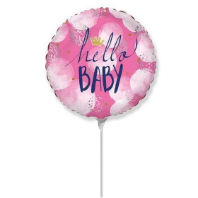 Μπαλόνι Foil 35cm Mini Shape Hello Baby Girl - ΚΩΔ:402613-BB