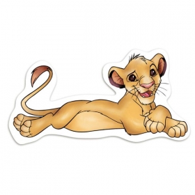 Διακοσμητική Ξύλινη Φιγούρα Lion King Ξαπλωμένος Σίμπα 50cm - ΚΩΔ:D19W50-33-BB
