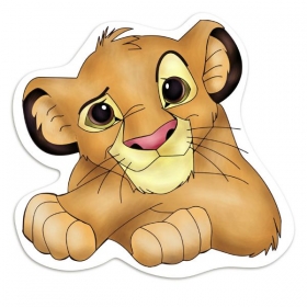 Διακοσμητική Ξύλινη Φιγούρα Lion King Πρόσωπο του Σίμπα 50cm - ΚΩΔ:D19W50-35-BB
