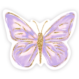 Διακοσμητική Ξύλινη Φιγούρα Πεταλούδα Λιλά 35cm - ΚΩΔ:D19W35-35-BB