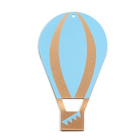 Μεταλλικό Μοτίφ Αερόστατο Χρυσό Σιέλ 2,5x7,5x13cm - ΚΩΔ:18290-PR